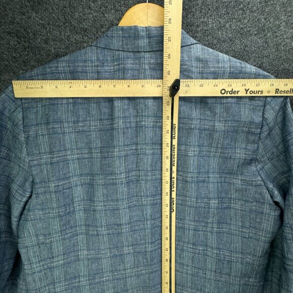 Joseph Abboud Sport Coat Mens Small Blue 100% Linen Plaid Jacket Blazer - Picture 11 of 16
